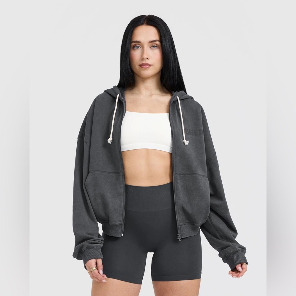 Oner Active RAW LOUNGE OVERSIZED ZIP HOODIE - Aqua Blue - L